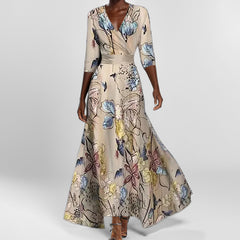 Fashion Print Half-sleeve V-neck Dress