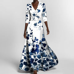 Fashion Print Half-sleeve V-neck Dress
